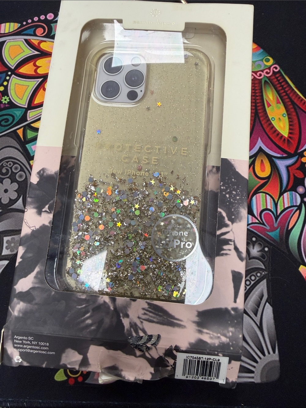Nanette Lepore Gold Glitter Star iPhone Pro Case